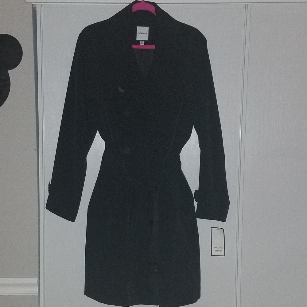 XL Croft & Barrow black trench coat NWT